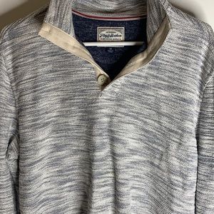 Flag and Anthem Mockneck Sweater in light grey